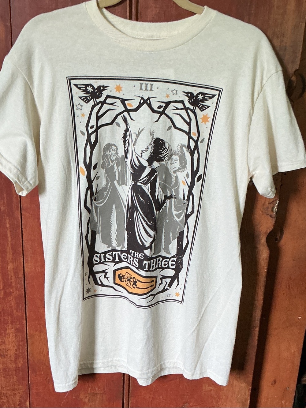 Hocus Pocus The Sisters Three Graphic Crewneck T-Shirt - Cream - NWT